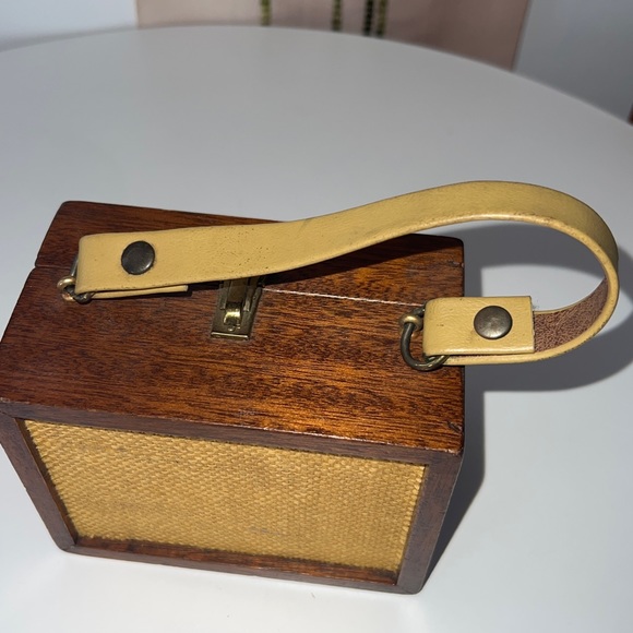 Vintage Handmade brown Wooden Pixie Mushroom Purse - Picture 12 of 16